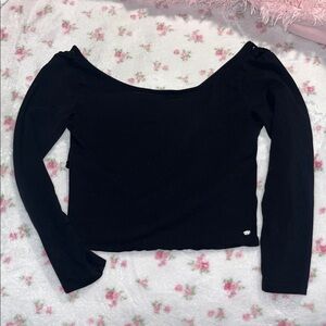 American Eagle Outfitters Black Long Sleeve Top